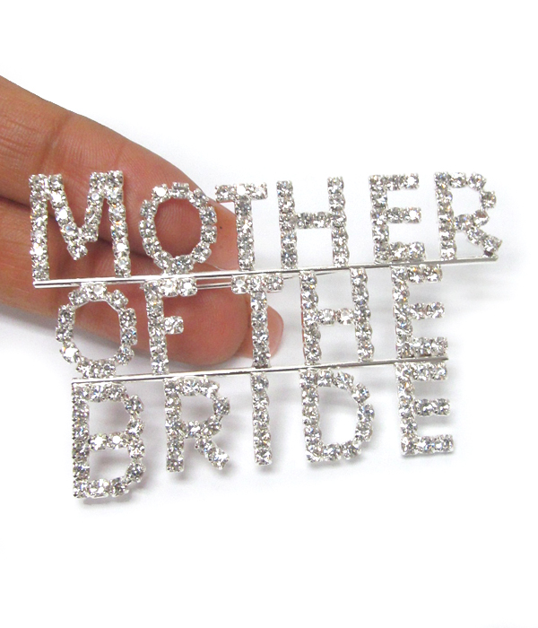 Rhinestone mother of the bride pin