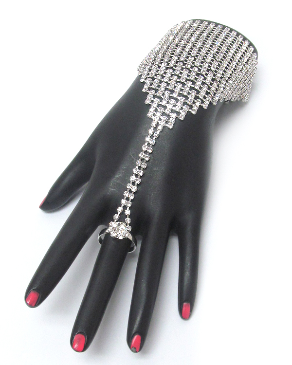 Rhinestone slave ring bracelet set