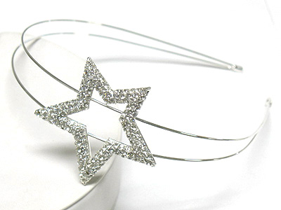 Crystal heart accent metal headband