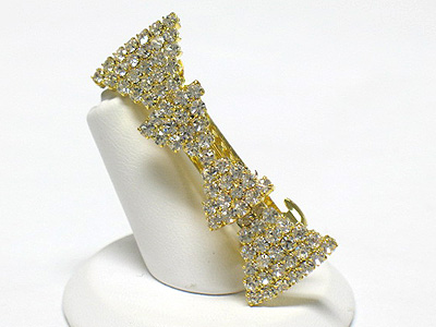 Rhinestone ribbon hair pin