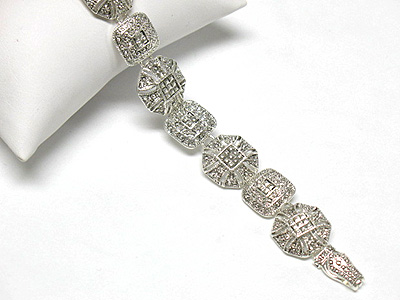 Metal filigree link magnetic closure bracelet