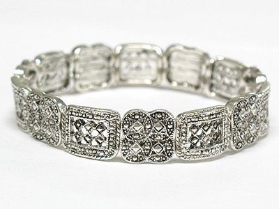 Marcasite looks metal stretch bracelet