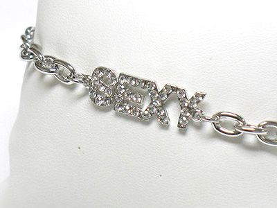 Made in korea whitegold plating crystal sexy and chain bracelet