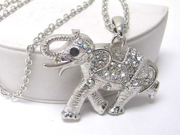 Crystal elephant pendant long necklace?