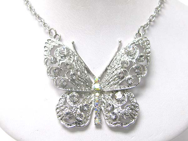 Crystal butterfly pendant necklace?