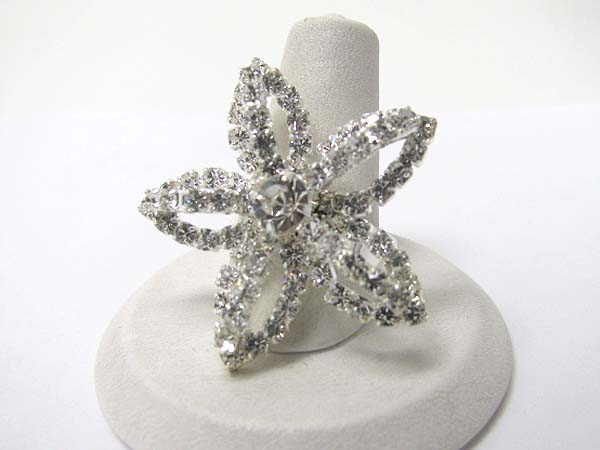 Crystal and rhinestone adjustable ring