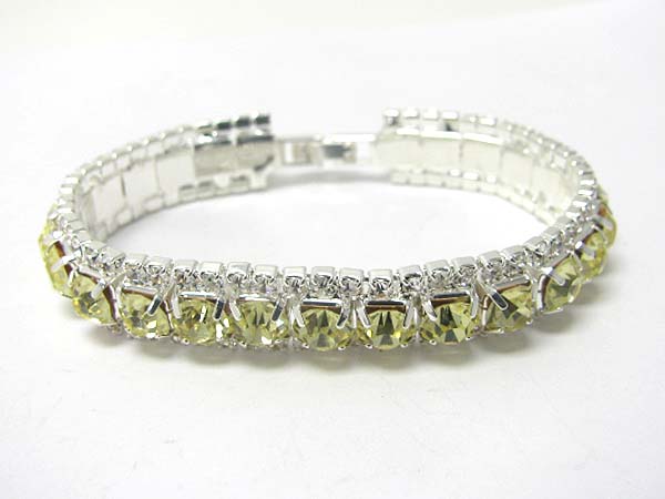 Sinple line crystal and rhinestone link bracelet