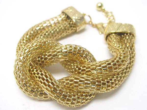 Knotted tube metal cahin link bracelet