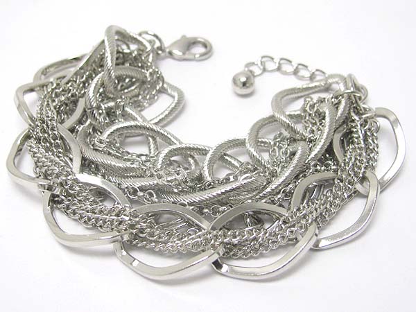 Mixed metal chain link bracelet