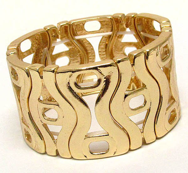 Wave meatal filigree stretch bracelet