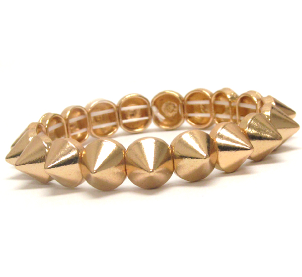 Multi metal spike link stretch bracelet