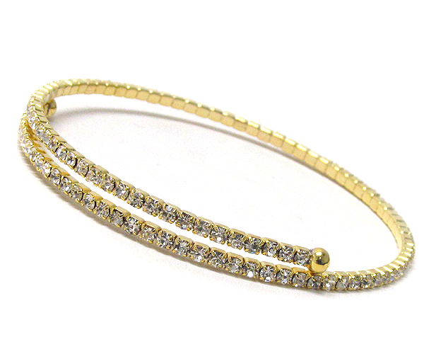 One row crystal coiled stretch bracelet