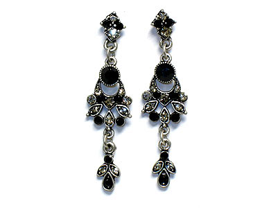 Crystal flower drop earring