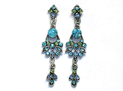 Crystal flower drop earring