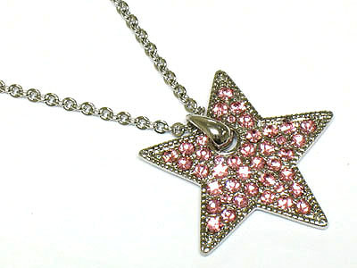 Crystal large star necklace