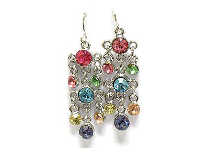 Crystal bubble drop earring - two level