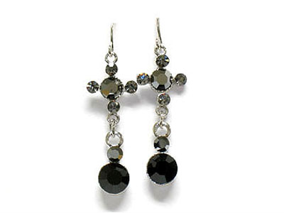 Crystal bubble long drop earring