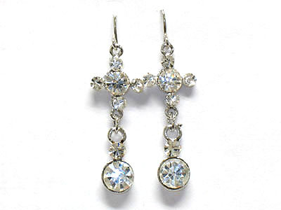 Crystal bubble long drop earring