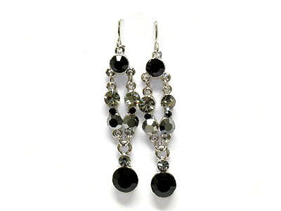 Crystal bubble two way drop earring