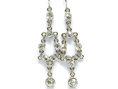 Crystal bubble two way link drop earring