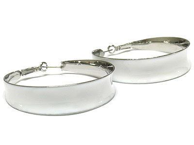 Pastel color metal large round hoop earring  - hoops