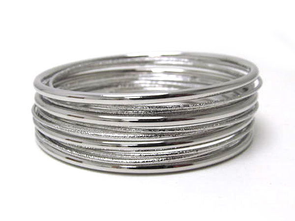 Muti metal and sandy metal bangle set of 13