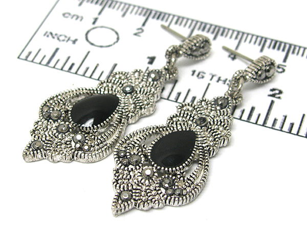 Victorian style marcasite texture earring