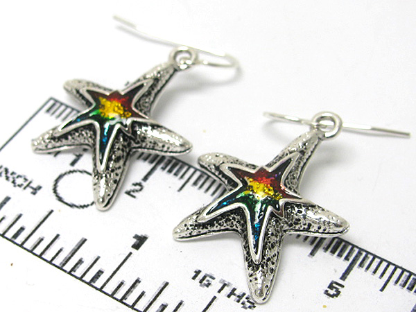 Metal star fish earring