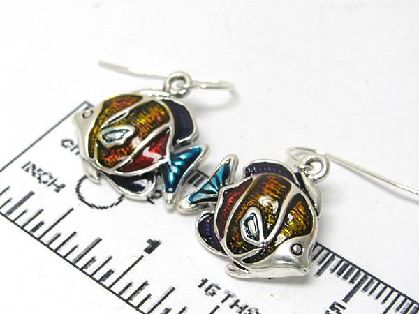 Metal tropical fish earring