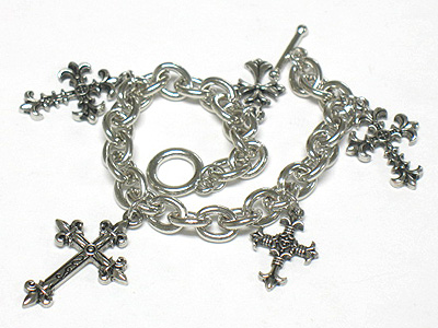 Multi cross charm bracelet