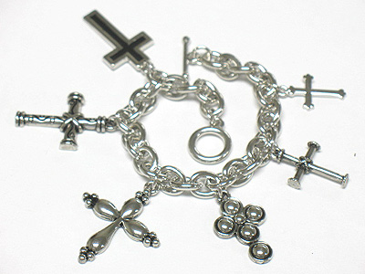 Multi cross charm bracelet