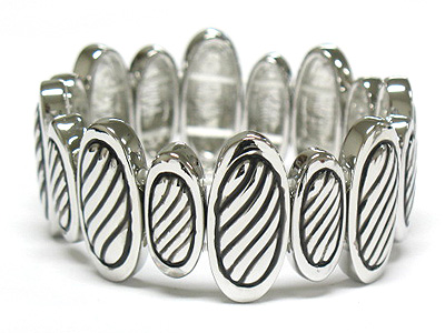 Metal round edge stretch bracelet