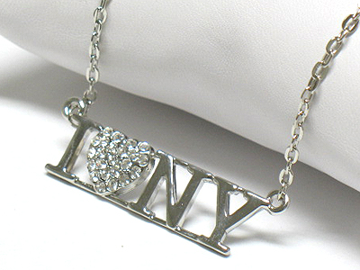 Crystal i love ny necklace