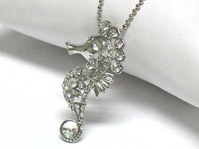 Crystal sea horse necklace