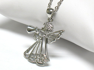 Crystal angel necklace