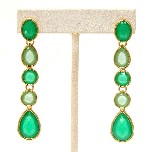 Multi shape facet acrylic stone drop earring