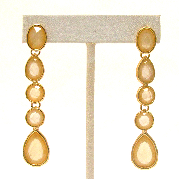 Multi shape facet acrylic stone drop earring