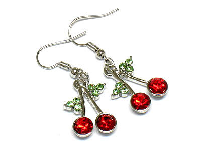 Crystal cherry earring