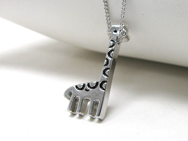 Made in korea whitegold plating art deco giraffe pendant necklace