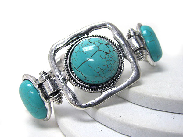 3 turquoise deco antique style bracelet