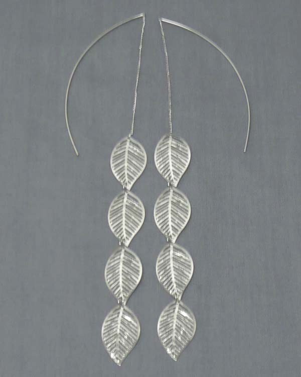 Metal filigree multi leaf drop earring