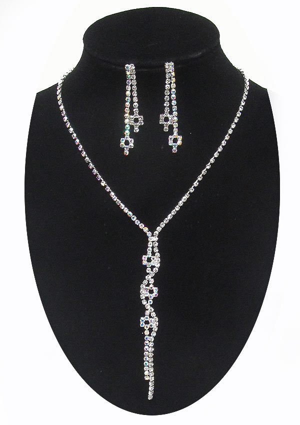 Rhinestone necklace set