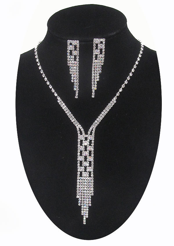 Rhinestone necklace set