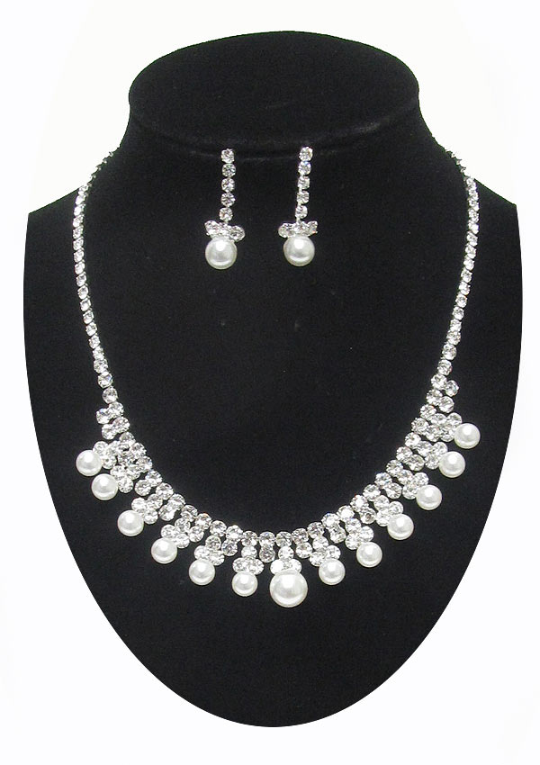 Rhinestone necklace set