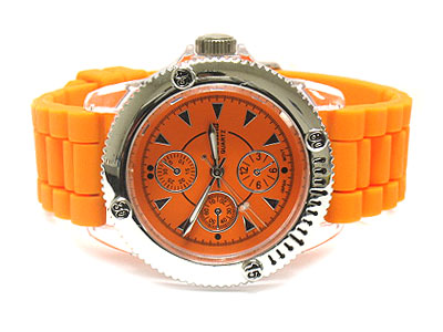 Cool summer color nudy face and rubber band fashion watch