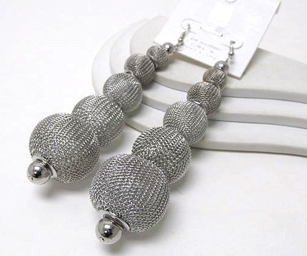 Multi metal mesh ball basketball wives inspired drop line earring