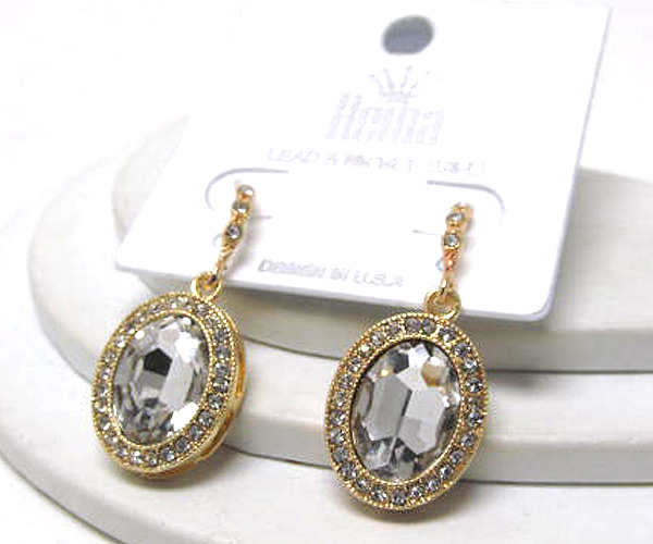 Austrian crystal oval drop earring