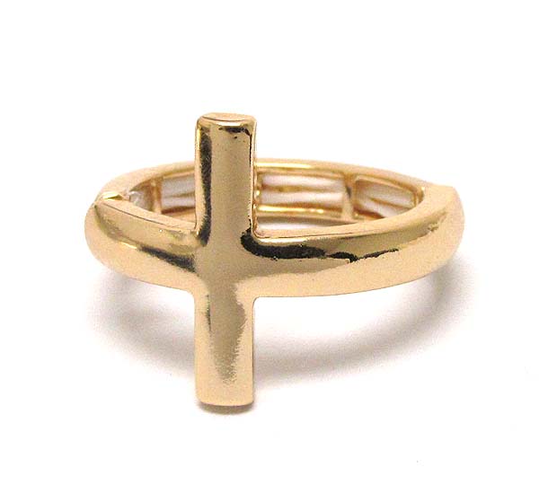 Metal plain cross stretch ring