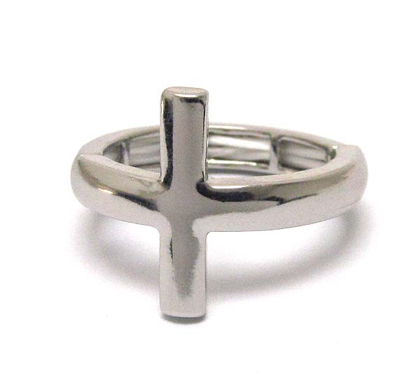 Metal plain cross stretch ring