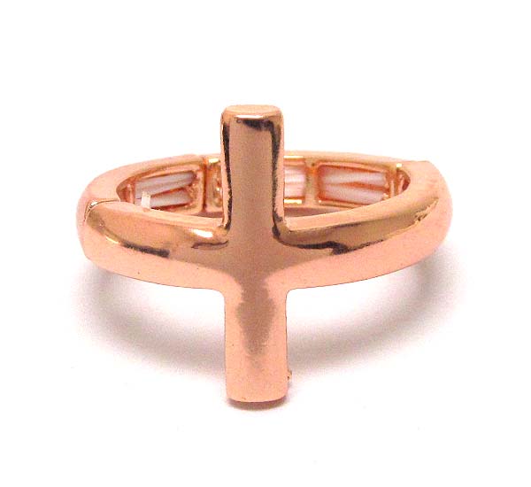 Metal plain cross stretch ring